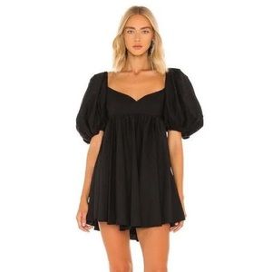 Caroline Constas Leigh Puff-Sleeve Babydoll Dress
